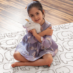 Elephant Cartoon Baby Blanket
