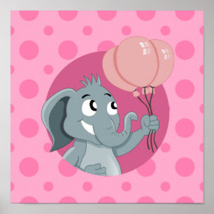 Elephant cartoon poster