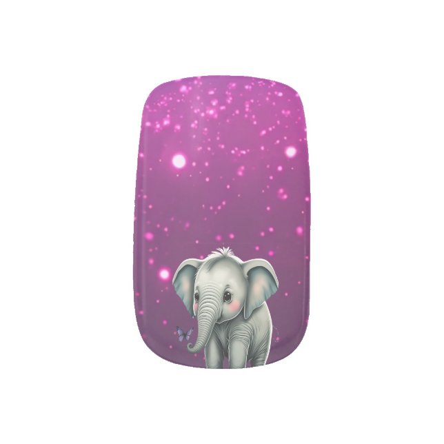 Elephant Character Ideas Inspiration Trends Minx Nail Art (Left Thumb)
