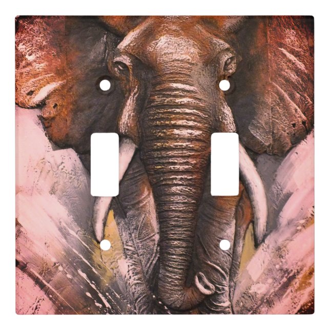 Elephant Charging  Light Switch Cover (Front)