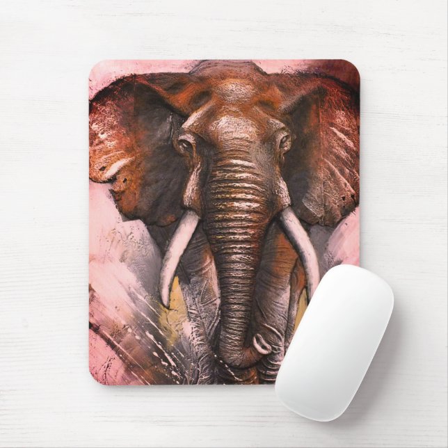 Elephant Charging  Mouse Pad (With Mouse)