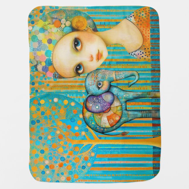 Elephant Charm Baby Blanket (Front)