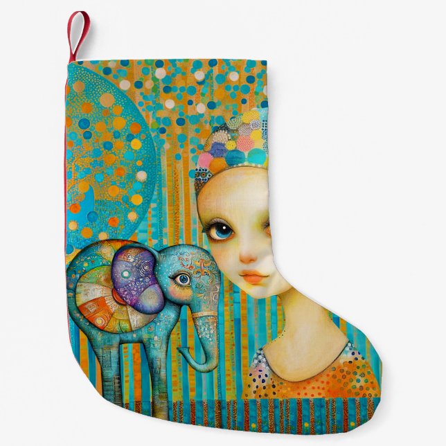 Elephant Charm Christmas Stocking (Front)