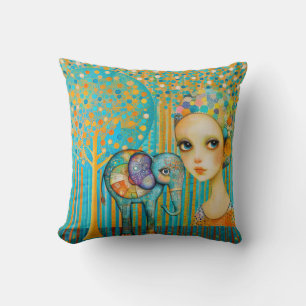 Elephant Charm Throw Pillow