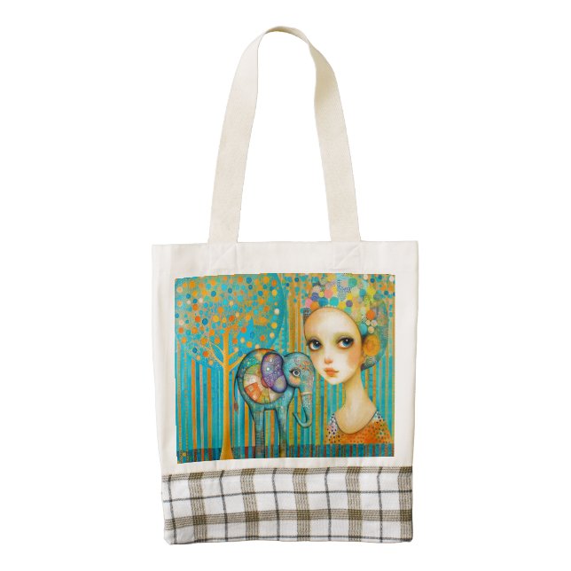 Elephant Charm Zazzle HEART Tote Bag (Front)
