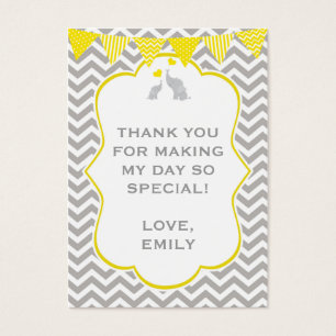 Elephant Chevron Baby Shower Gigf Favor Tag Label