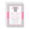 Elephant Chevron Pink Gray Girl Baby Shower
