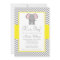 Elephant Chevron Yellow Gray Baby Shower