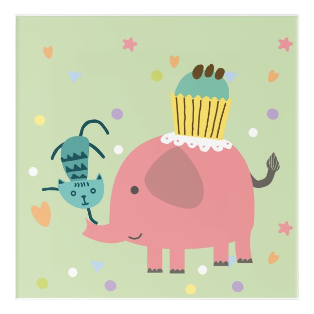 elephant children's wall art (Front)