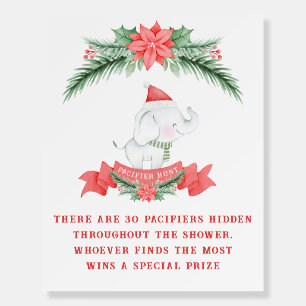 Elephant Christmas Baby Shower   Pacifier Hunt Foam Board