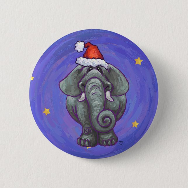 Elephant Christmas Button (Front)