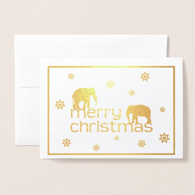 Elephant Christmas Card (Front With Envelope)