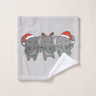 Elephant Christmas Christmas Animals Cute Wash Clo Cloth