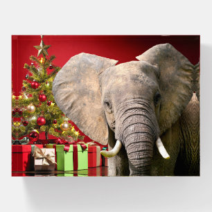 Elephant Christmas Greetings Paperweight