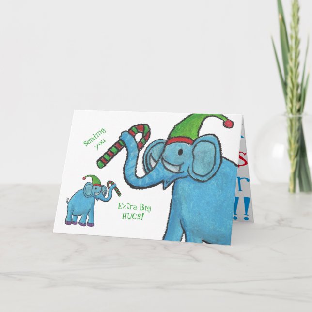 Elephant Christmas Holiday Card (Front)