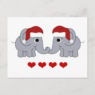 Elephant Christmas Holiday Postcard