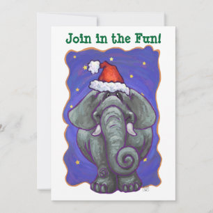 Elephant Christmas Invitation
