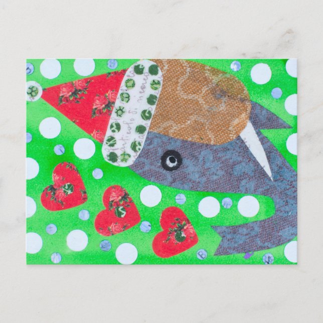 Elephant Christmas Joy Postcard (Front)