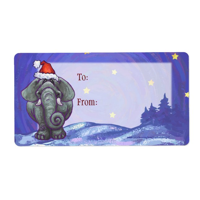 Elephant Christmas Label (Front)