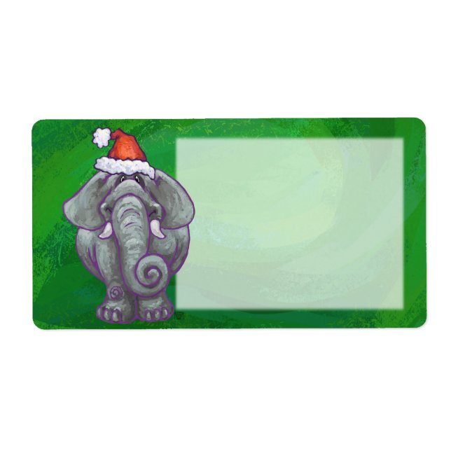Elephant Christmas On Green Label (Front)