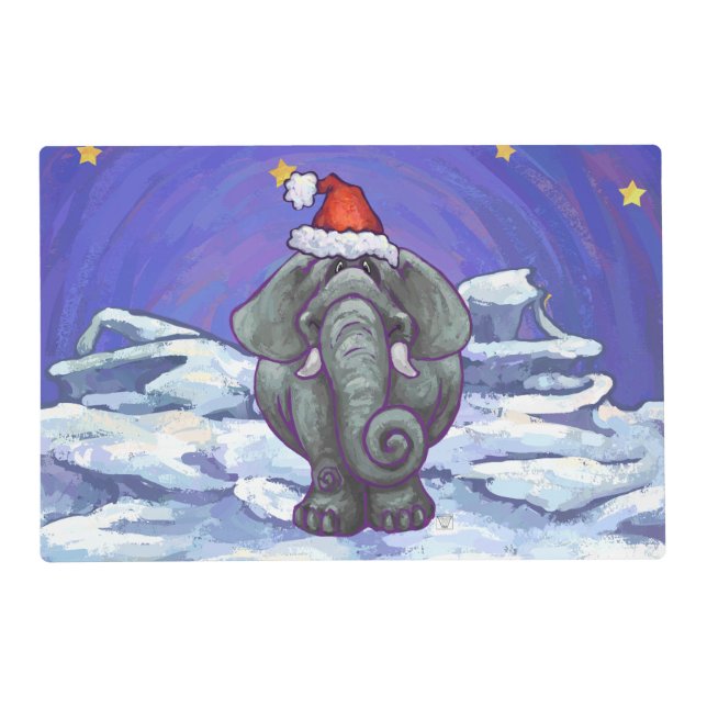Elephant Christmas Placemat (Front)