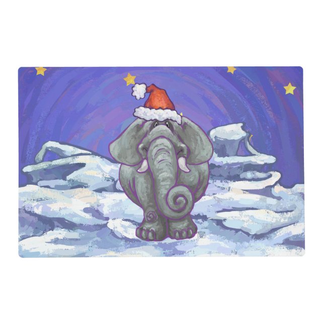 Elephant Christmas Placemat (Front)