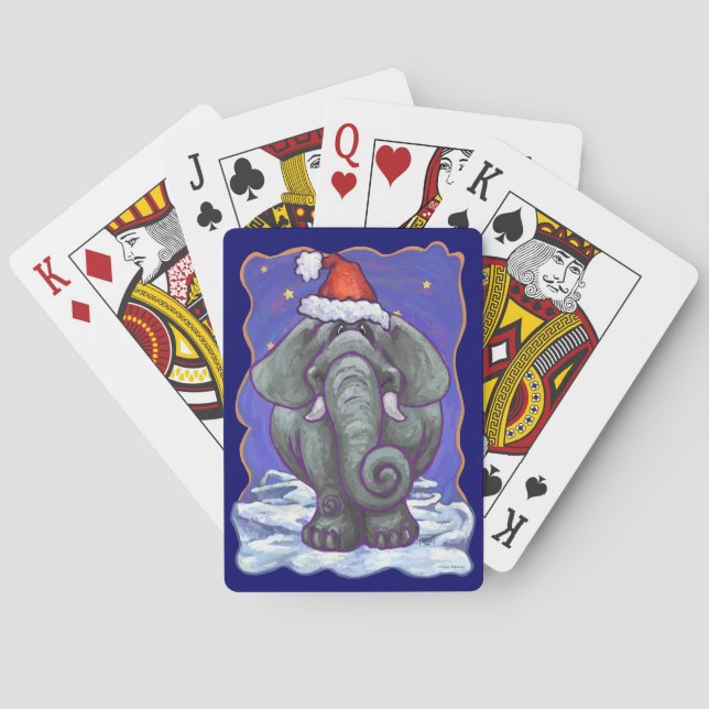Elephant Christmas Poker Cards (Back)