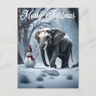 Elephant Christmas Postcard