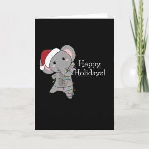 Elephant Christmas Snow Winter Animals Elephants Card