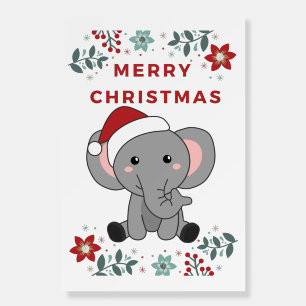 Elephant Christmas Snow Winter Animals Elephants Foam Board