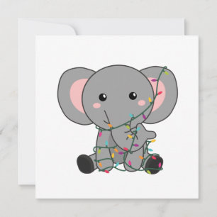 Elephant Christmas Snow Winter Animals Elephants Invitation