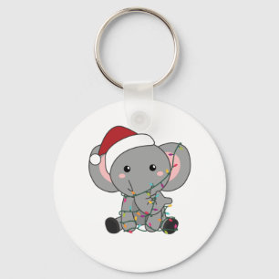 Elephant Christmas Snow Winter Animals Elephants Keychain