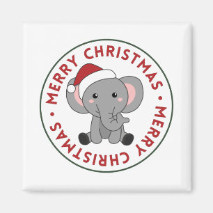 Elephant Christmas Snow Winter Animals Elephants M Magnet
