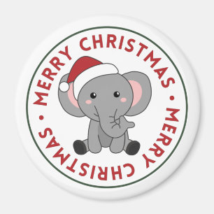 Elephant Christmas Snow Winter Animals Elephants M Magnet