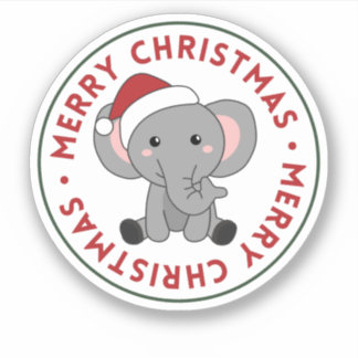Elephant Christmas Snow Winter Animals Elephants S Sticker