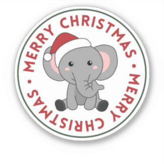Elephant Christmas Snow Winter Animals Elephants S Sticker