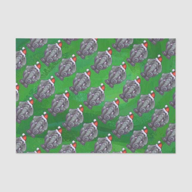 Elephant Christmas Tissue Paper (Front)