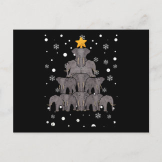 Elephant Christmas Tree Safari Animal Lover Xmas Postcard
