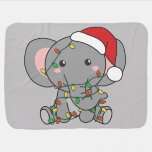 Elephant Christmas Winter Animals Elephants Baby B Blanket