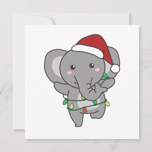 Elephant Christmas Winter Animals Elephants Invitation
