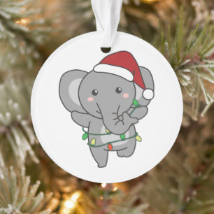 Elephant Christmas Winter Animals Elephants Ornament