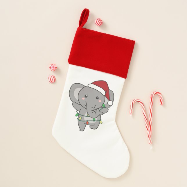 Elephant Christmas Winter Animals Elephants Stocking (Front)