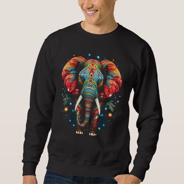 Elephant Christmas Xmas Holiday Spirit Animal Sweatshirt (Front)