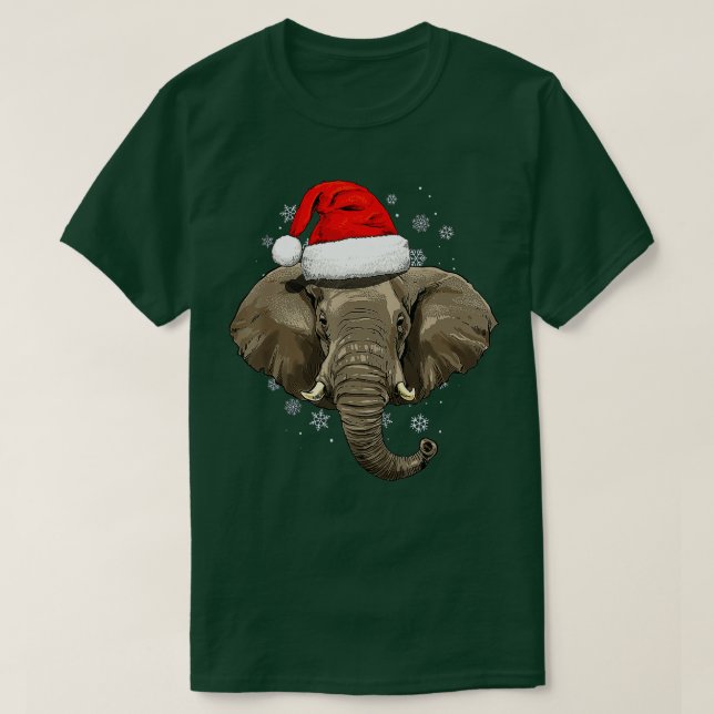 Elephant Christmas Zoo Safari Keeper Animal lover  T-Shirt (Design Front)