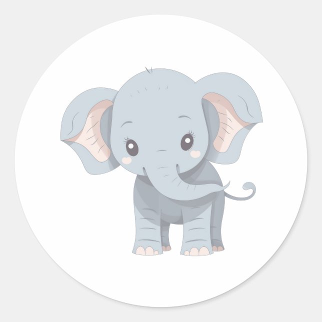 Elephant Classic Round Sticker (Front)