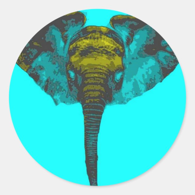 Elephant Classic Round Sticker (Front)