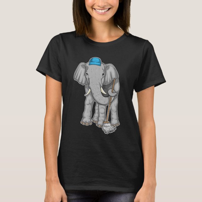 Elephant Cleaner Mop T-Shirt (Front)