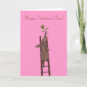 Elephant climbing a ladder holiday card