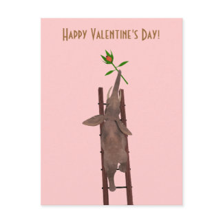Elephant climbing a ladder holiday postcard