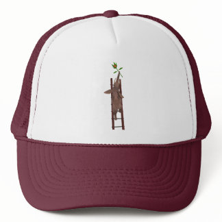 Elephant climbing a ladder trucker hat